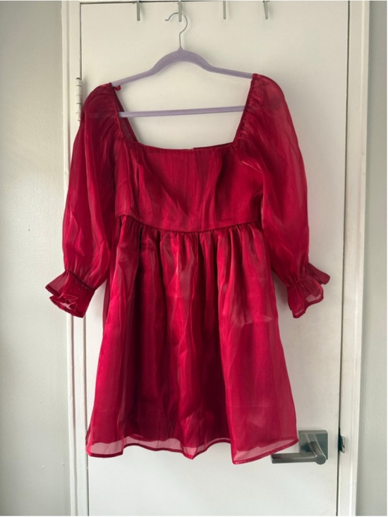 Thirty Thirty LA Dresses & Skirts - Thirty Thirty LA Chiffon Babydoll Dress Red Mini Medium Sexy Chic Shiny Red $69